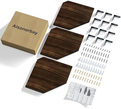 Alsonerbay Corner Shelf Wall Mount Set of 3