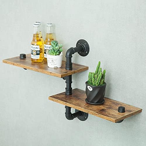 MAIKAILUN 2 Tier Industrial Shelves Wall Mounted