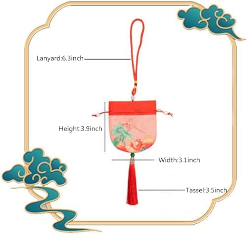 12 Pcs Chinese Sachet Bags with Drawstring