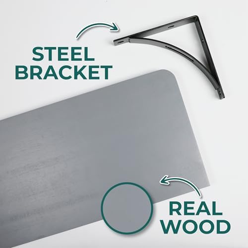 Willowy Reinforced Steel Bracket Wall Shelves Set of 2