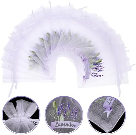 LUOZZY 40 pcs Lavender Sachet Bags with Drawstring