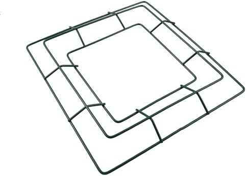 4pcs Square Metal Wire Wreath Frame Hanger Green