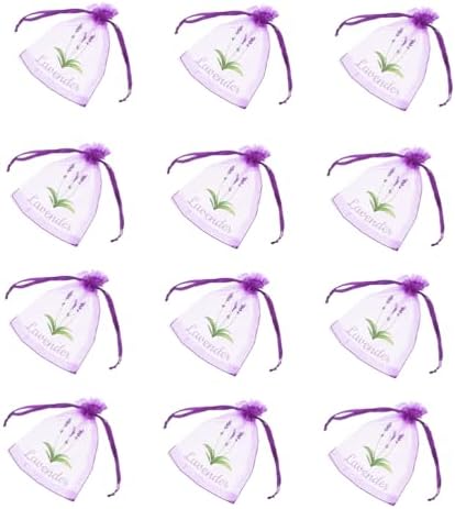 LOGOFUN 50PCS Lavender Sachet Bags Dark Purple