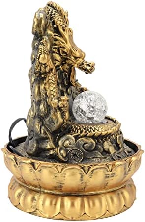 KIMISS Elegant Dragon Statue LED Desktop Water Fountain