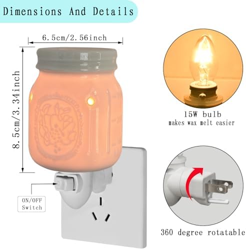 Ceramic Plug In Wax Warmer with Grape Pattern