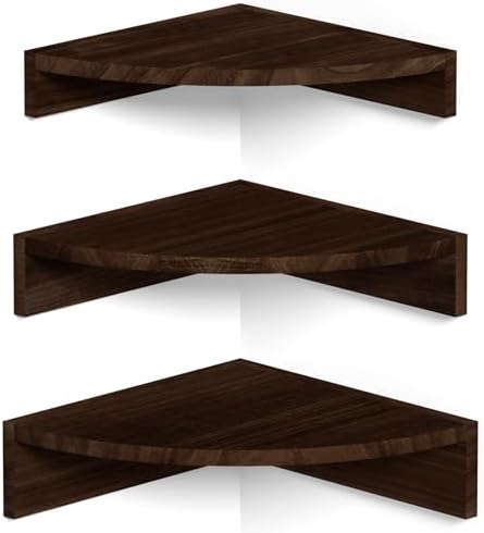 Alsonerbay Corner Shelf Wall Mount Set of 3 1