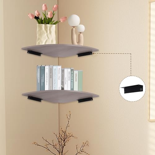 JJL Corner Wall Shelf Set of 2 Modern Floating Shelves