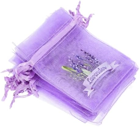 Garneck 20pcs Lavender Drawstring Bags for Home Fragrance Storage and Organization
