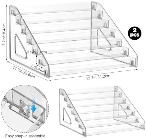 2 Pack 7 Tier Essential Oil Organizer Clear Holder Display Rack