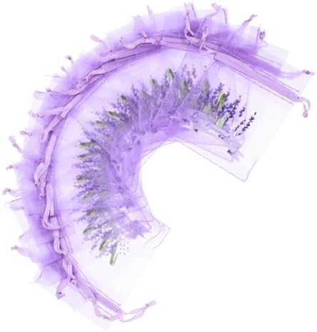 Mobestech 20pcs Lavender Sachets Breathable Drawstring Bags for Home Fragrance Storage
