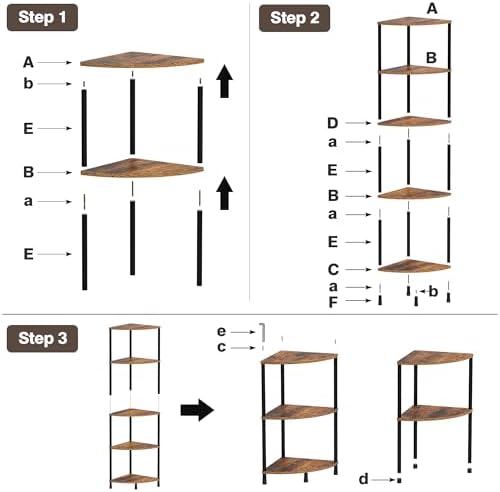 Greatseas 5 Tier Tall Corner Plant Stand Shelf