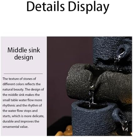 Tabletop Fountain with Waterfall and LED Lights