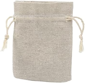 PartyKindom 4pcs Drawstring Pouch Bags for Herbs and Tea Travel