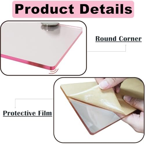 Small Floating Shelves 12x4 Inch Pink 2 Pcs