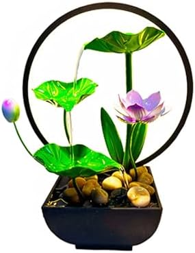 Waterfall Fountain with Light Ring for Home Office Decor