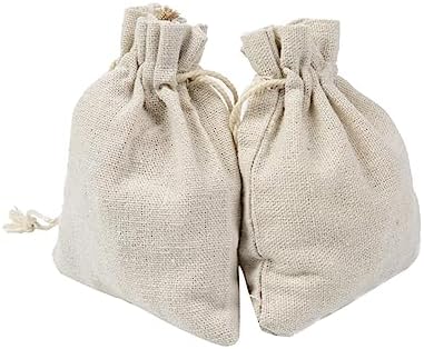 PartyKindom 4pcs Drawstring Pouch Bags for Herbs and Tea Travel