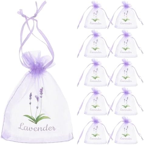LOGOFUN 20PCS Lavender Scented Drawstring Bags