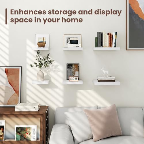 Fun Memories Set of 3 75 Inch Floating Shelves White
