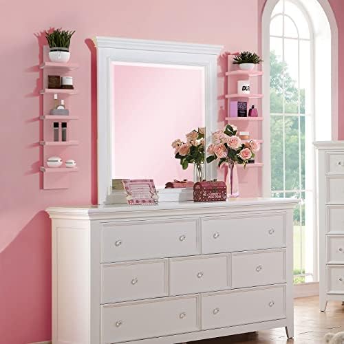 5 Tier Floating Wall Shelves Pink Vertical Storage