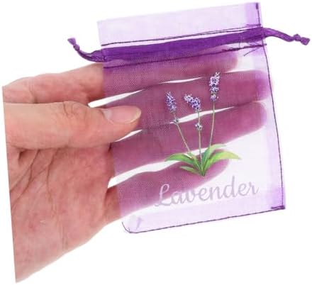 50pcs Lavender Tea Bags Storage Drawstring Pouches for Spices