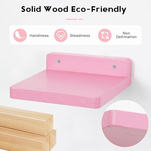 NIUBEST 3 Pack 5 Inch Floating Shelves Pink