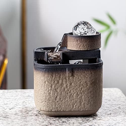 GaRcan Ceramic Desktop Fountain Brown Zen Decor