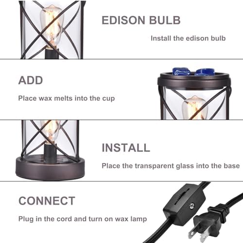 Lovelylly Wax Melt Warmer Edison Bulb Candle Burner