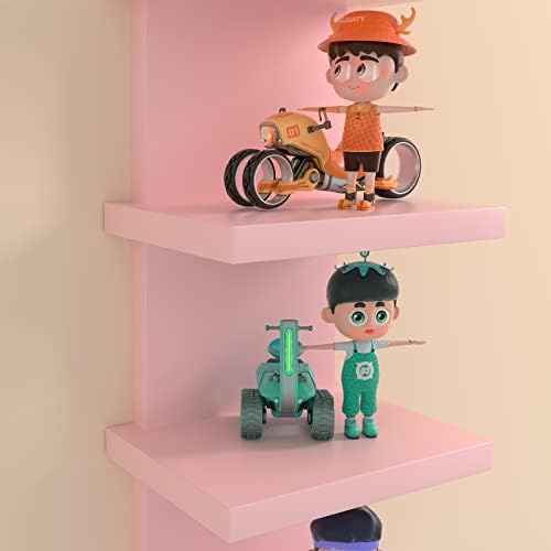 5 Tier Floating Wall Shelves Pink Vertical Storage