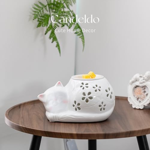 Candeldo Cat Wax Melt Warmer with 2 Bulbs