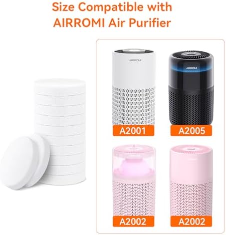 AIRROMI Aromatherapy Cotton Pads for A2001 A2002 A2005 Air Purifiers 12-Pack