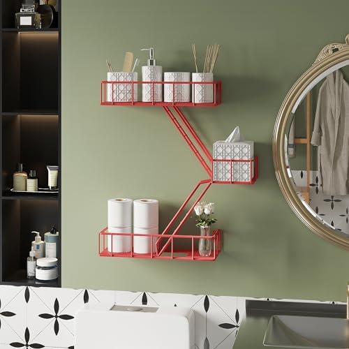 Fire Escape Shelf - 3 Tier Metal Wall Shelves with Baskets