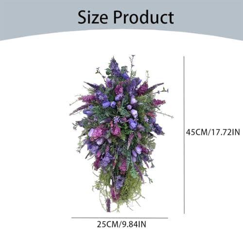 18 Spring Teardrop Swag Floral Wreath for Front Door