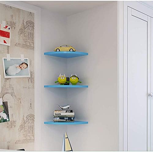 Set of 3 MDF Corner Floating Wall Shelves