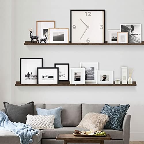Forbena Dark Brown Floating Wall Shelves Set of 4