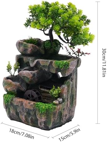 LEYSRIS Desktop Fountain with LED Light and Wheels