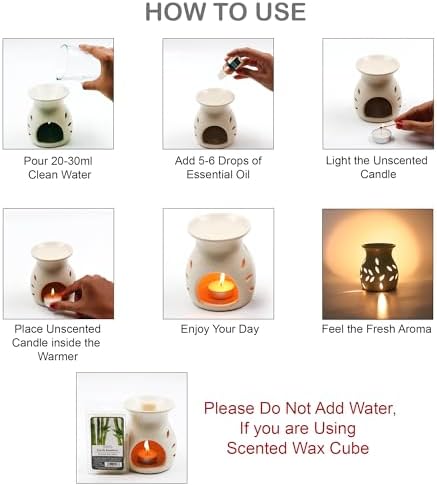 Hosley Elegant Ceramic Oil Warmers Set of 3