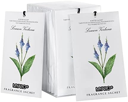 MYARO 12 Pack Lemon Verbena Scented Sachets for Closets and Drawers