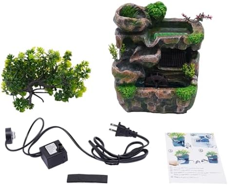 LEYSRIS Desktop Fountain with LED Light and Wheels