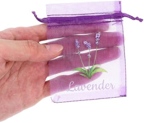 LOGOFUN 20PCS Lavender Drawstring Pouches for Home Fragrance