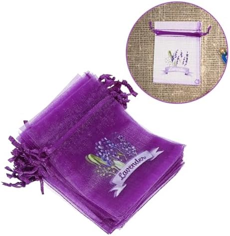LOGOFUN 20pcs Lavender Sachet Pouches for DIY Crafts Wedding Party Supplies Purple