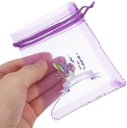 LOGOFUN 20PCS Dark Purple Lavender Sachet Bags 1