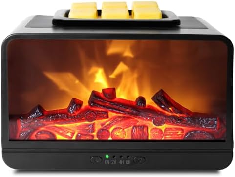 EQUSUPRO Flame Effect Wax Melter Electric Burner with 4 Timer Settings