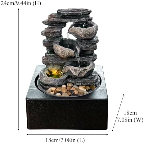 Natural Rock Tabletop Waterfall Fountain for Home Office Decor