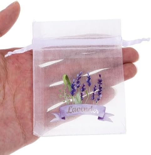 LOGOFUN 20pcs Lavender Sachet Pouch for DIY Crafts Wedding Party Supplies White