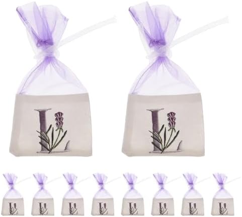 LOGOFUN 10PCS Lavender Sachet Drawstring Bags