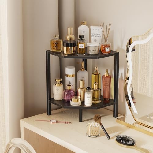 Greso Hom Corner Shelf Stand 2 Tier Black