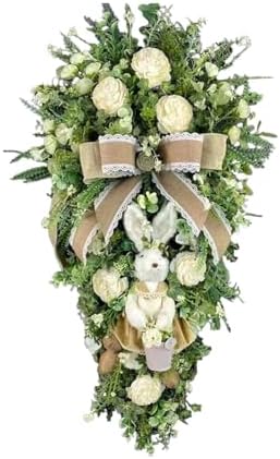 Tachiuwa Easter Teardrop Wreath Hanging Decoration