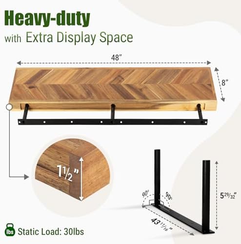 48 Rustic Farmhouse Floating Shelves Set of 2