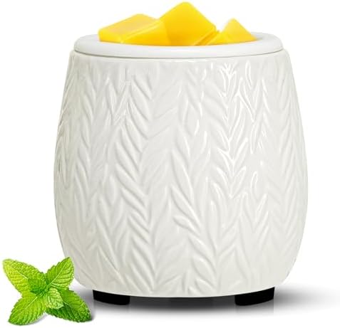 Dialans Wax Melt Warmer Ceramic Burner with Silicone Dish