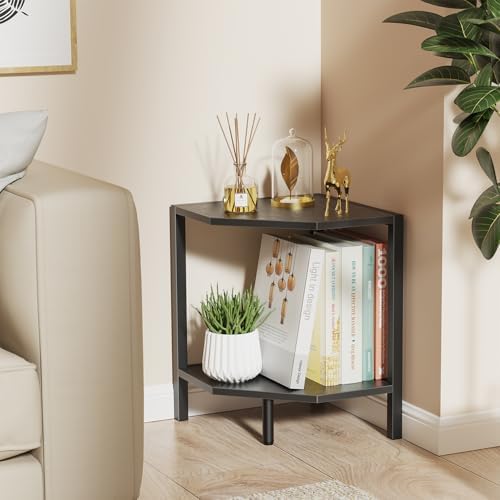 Greso Hom Corner Shelf Stand 2 Tier Black